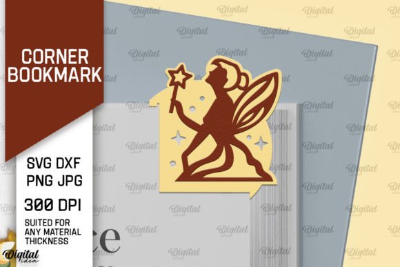 Fairy Corner Bookmark Paper Cut: 3D SVG Shapes for Brands