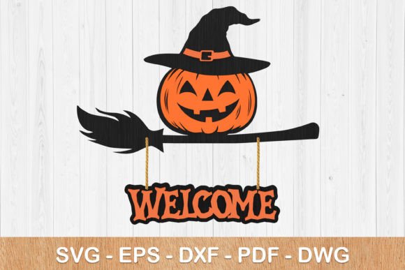 Halloween Welcome Sign 3D Svg for Autumn Laser Cutting