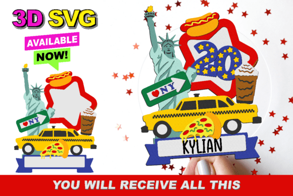 New York Cake Topper 3D SVG for Birthdays