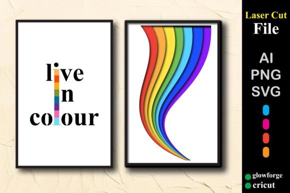 Pride Prints Wall Art: 3D SVG for Shadow Boxes