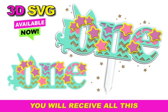 Unicorn 3D SVG for Anniversaries & Crafts